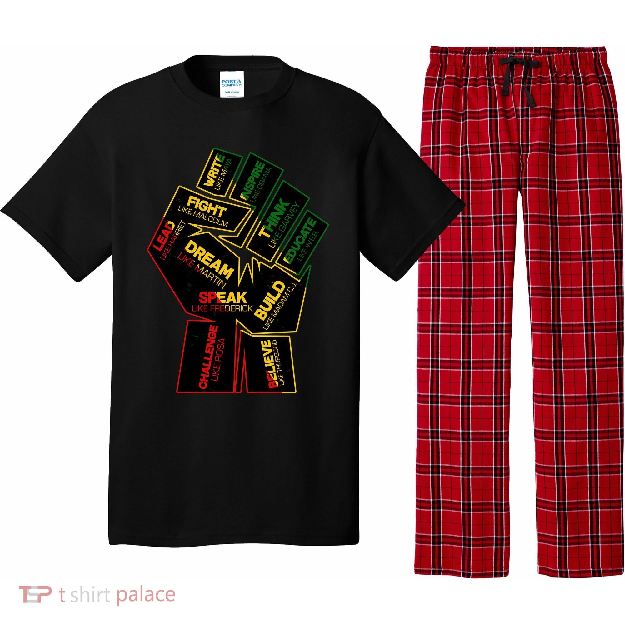 Cool Black History Month Historical Figures Protest Fist Pajama Set