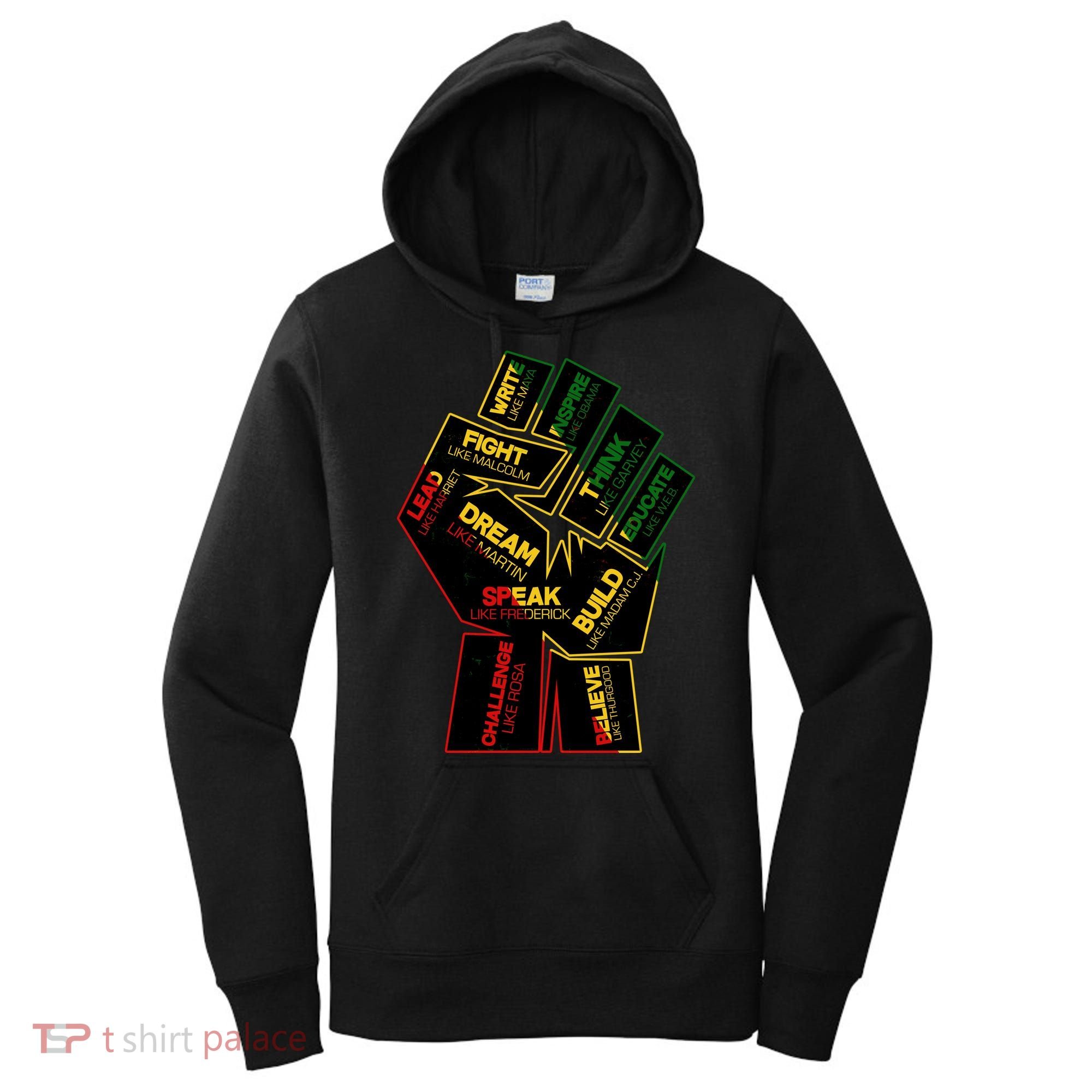 Cool Black History Month Historical Figures Protest Fist Women's Hoodie
