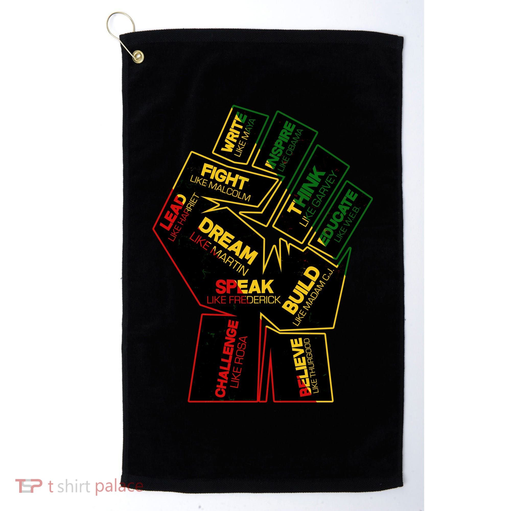 Cool Black History Month Historical Figures Protest Fist Golf Towel