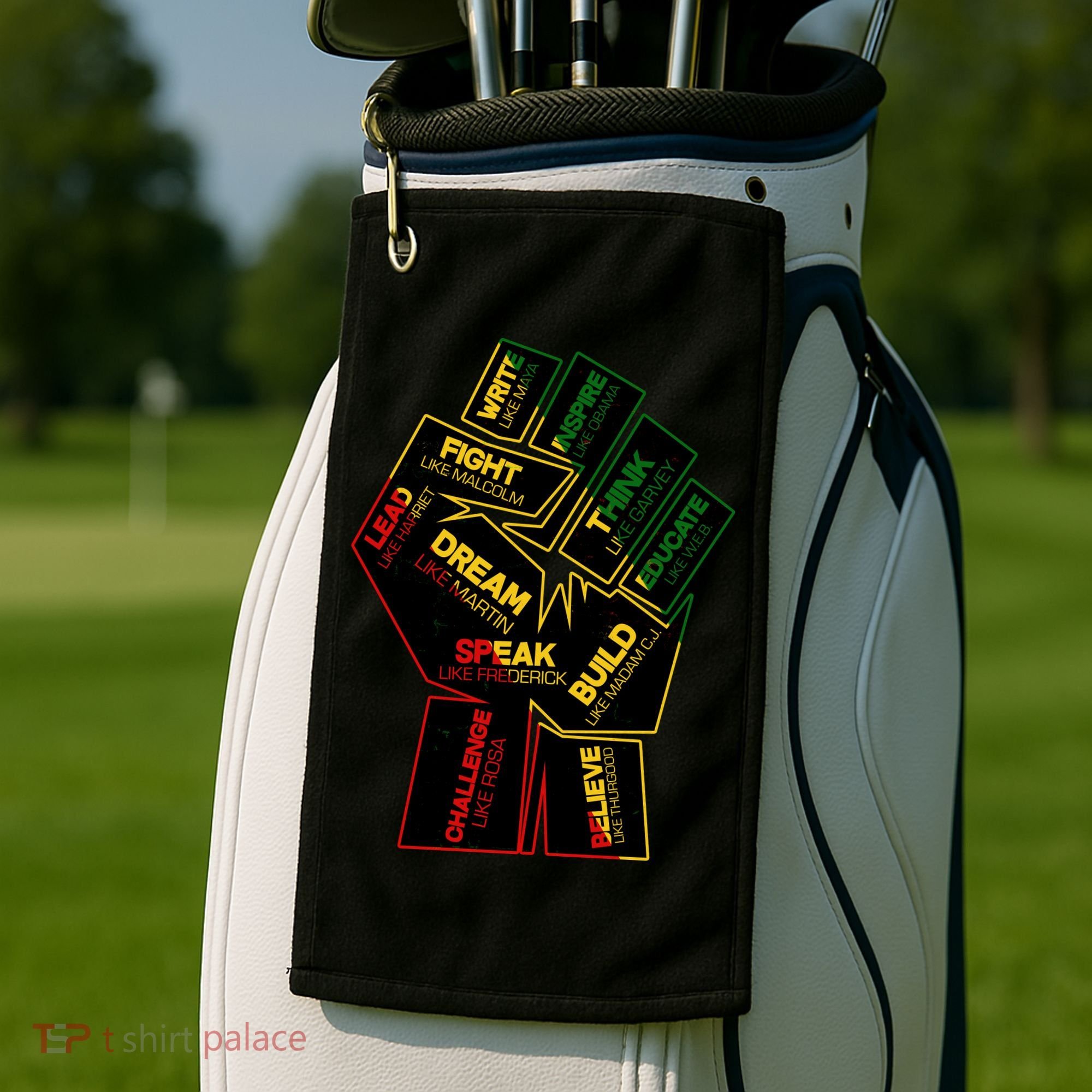 Cool Black History Month Historical Figures Protest Fist Golf Towel