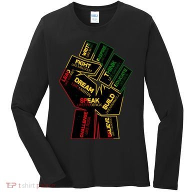 Cool Black History Month Historical Figures Protest Fist Women's Long Sleeve Shirt