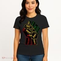 Cool Black History Month Historical Figures Protest Fist Women's T-Shirt thumb 4