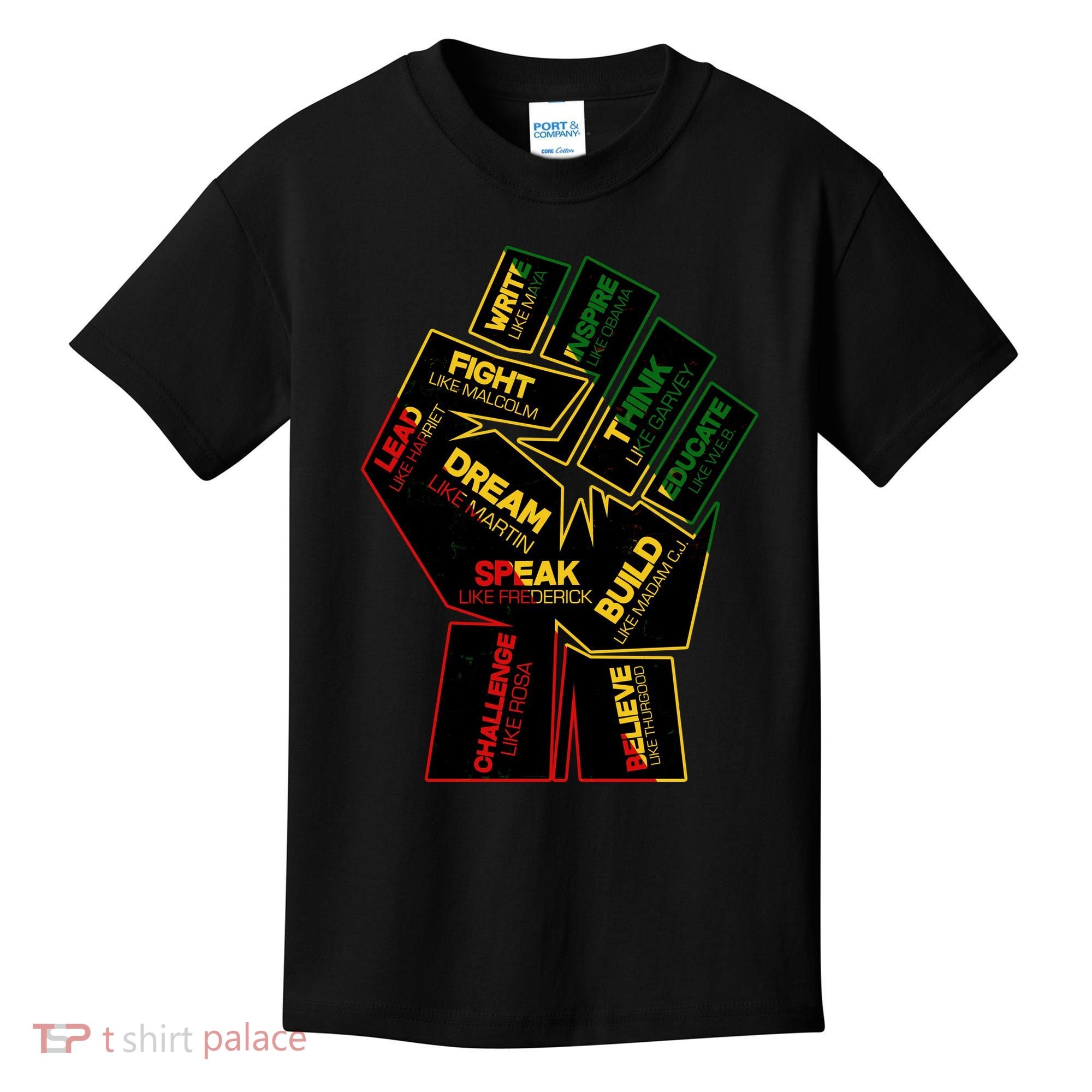 Cool Black History Month Historical Figures Protest Fist Kids T-Shirt