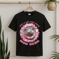 Cute Baby Hippo Moo Deng Cool Just A Girl Who Loves Moo Deng T-Shirt thumb 2