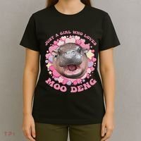 Cute Baby Hippo Moo Deng Cool Just A Girl Who Loves Moo Deng T-Shirt thumb 4