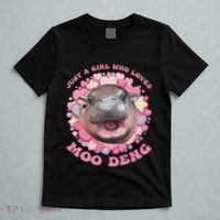 Cute Baby Hippo Moo Deng Cool Just A Girl Who Loves Moo Deng T-Shirt thumb 5