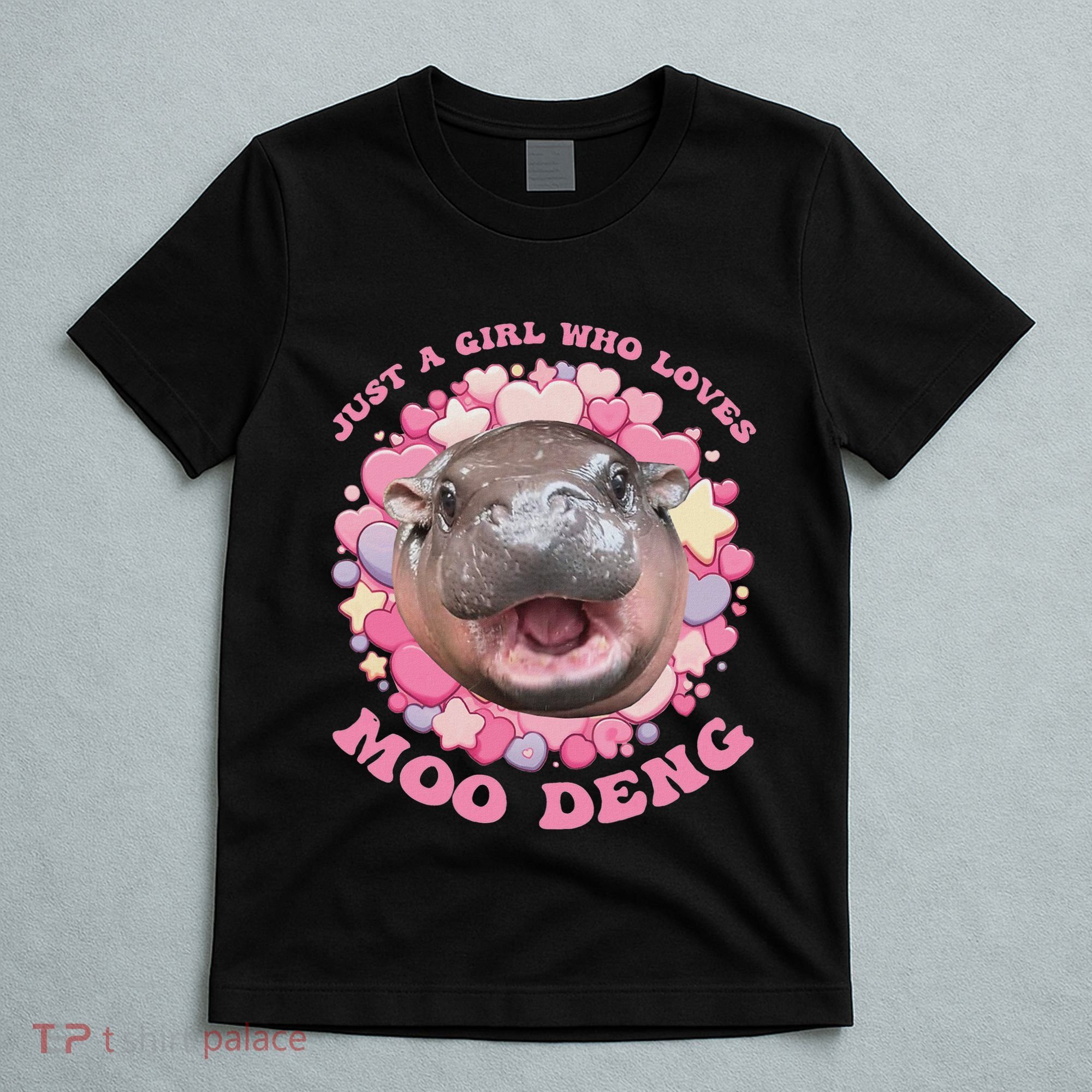 Cute Baby Hippo Moo Deng Cool Just A Girl Who Loves Moo Deng T-Shirt