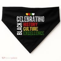 Celebrating Black History Month Afro African USA-Made Doggie Bandana thumb 0