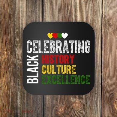 Celebrating Black History Month Afro African Coaster
