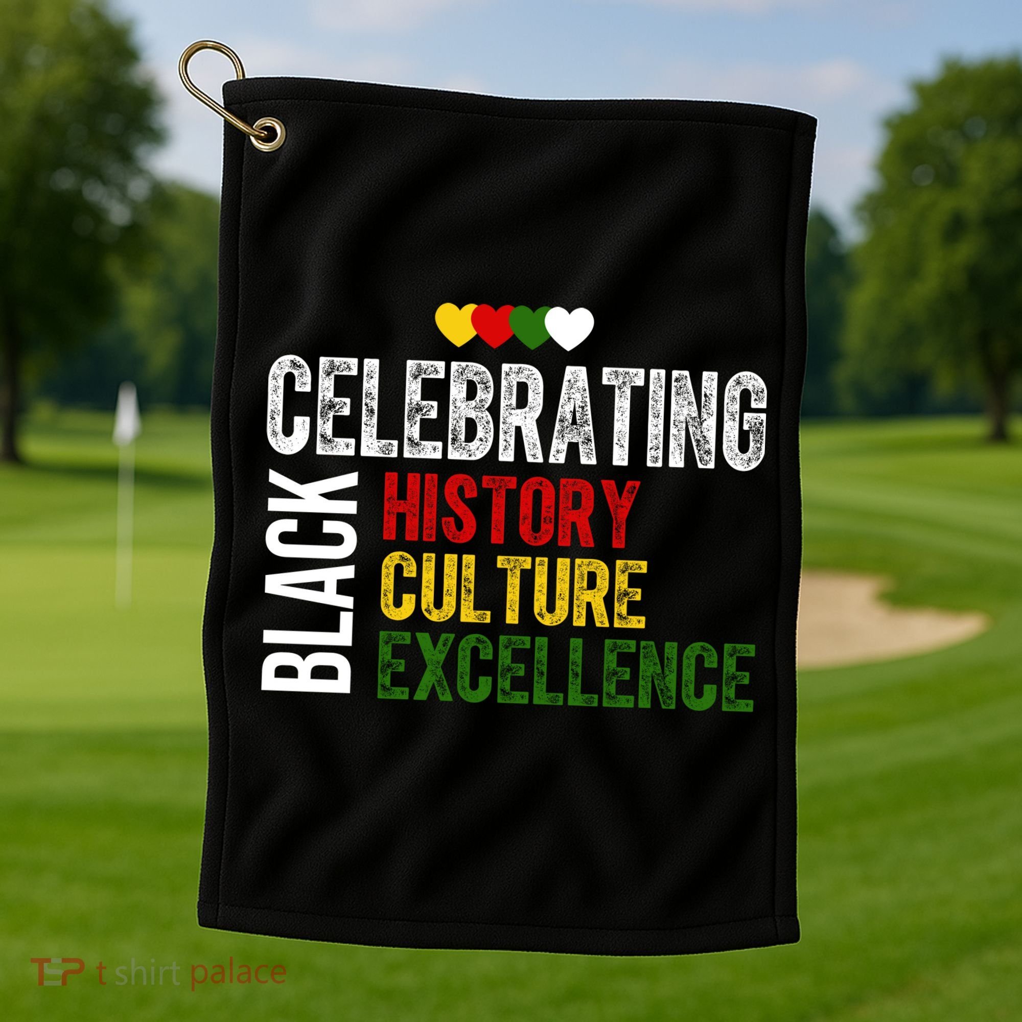 Celebrating Black History Month Afro African Golf Towel
