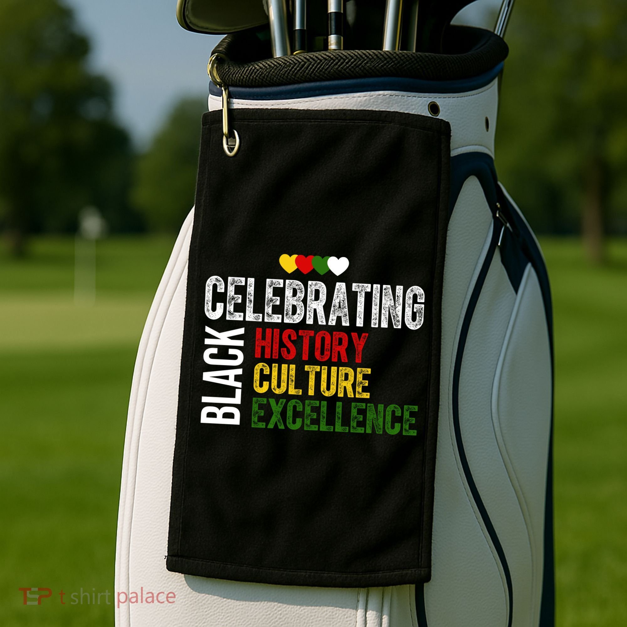 Celebrating Black History Month Afro African Golf Towel