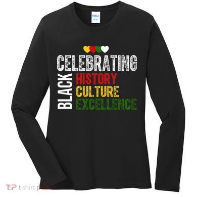 Celebrating Black History Month Afro African Women's Long Sleeve Shirt