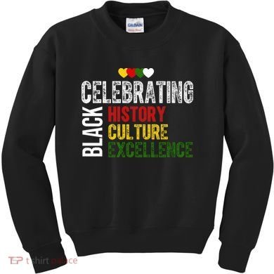 Celebrating Black History Month Afro African Kids Sweatshirt