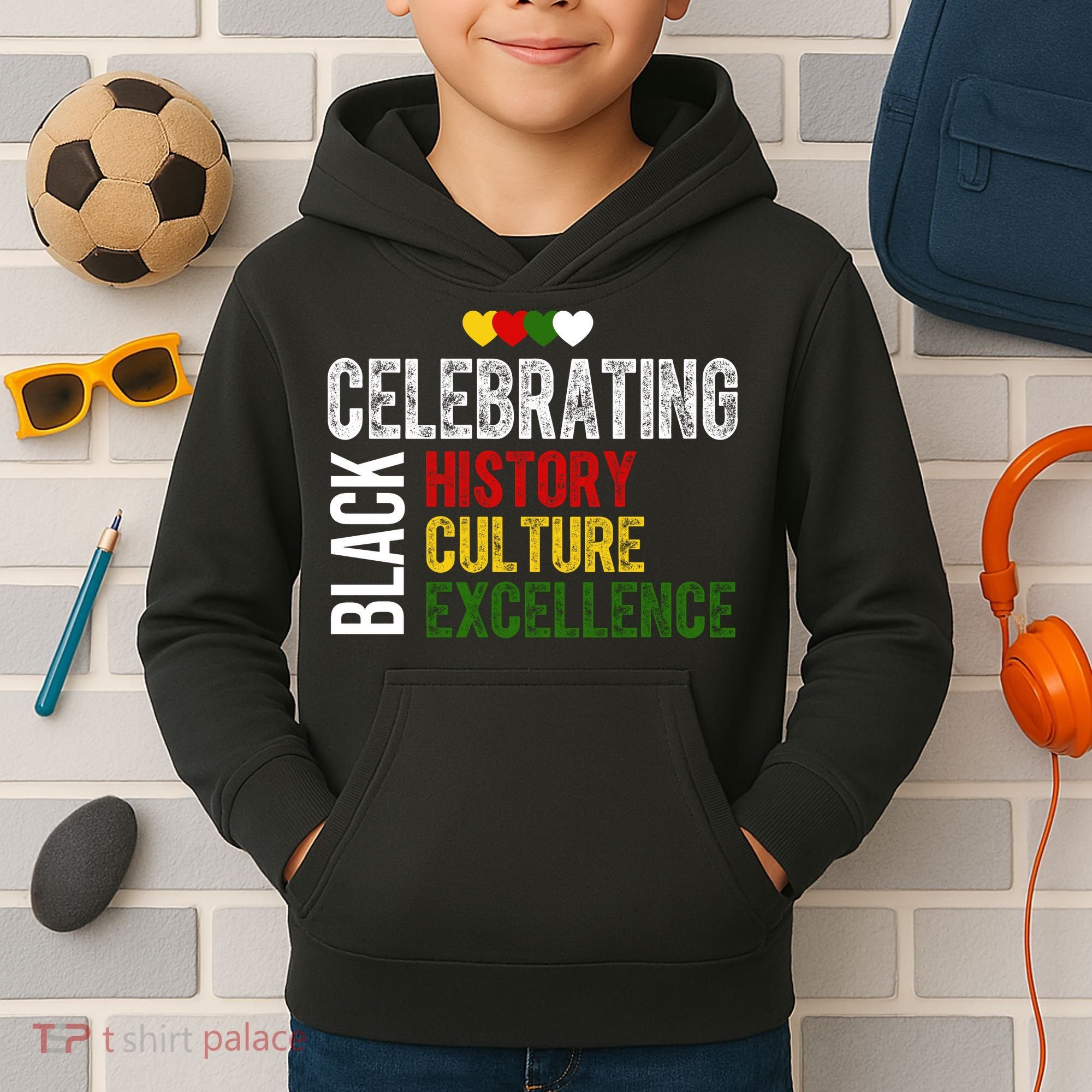 Celebrating Black History Month Afro African Kids Hoodie