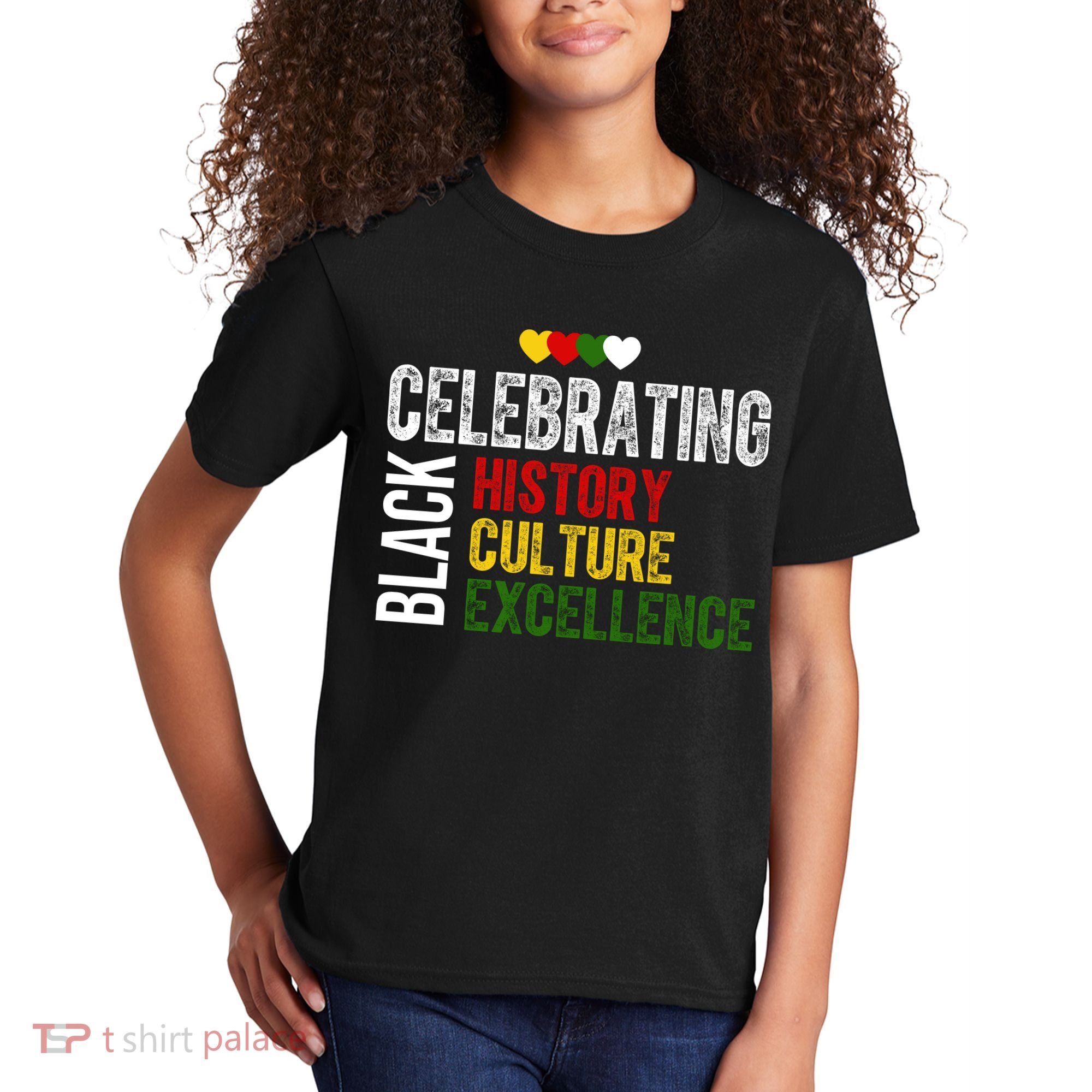 Celebrating Black History Month Afro African Kids T-Shirt