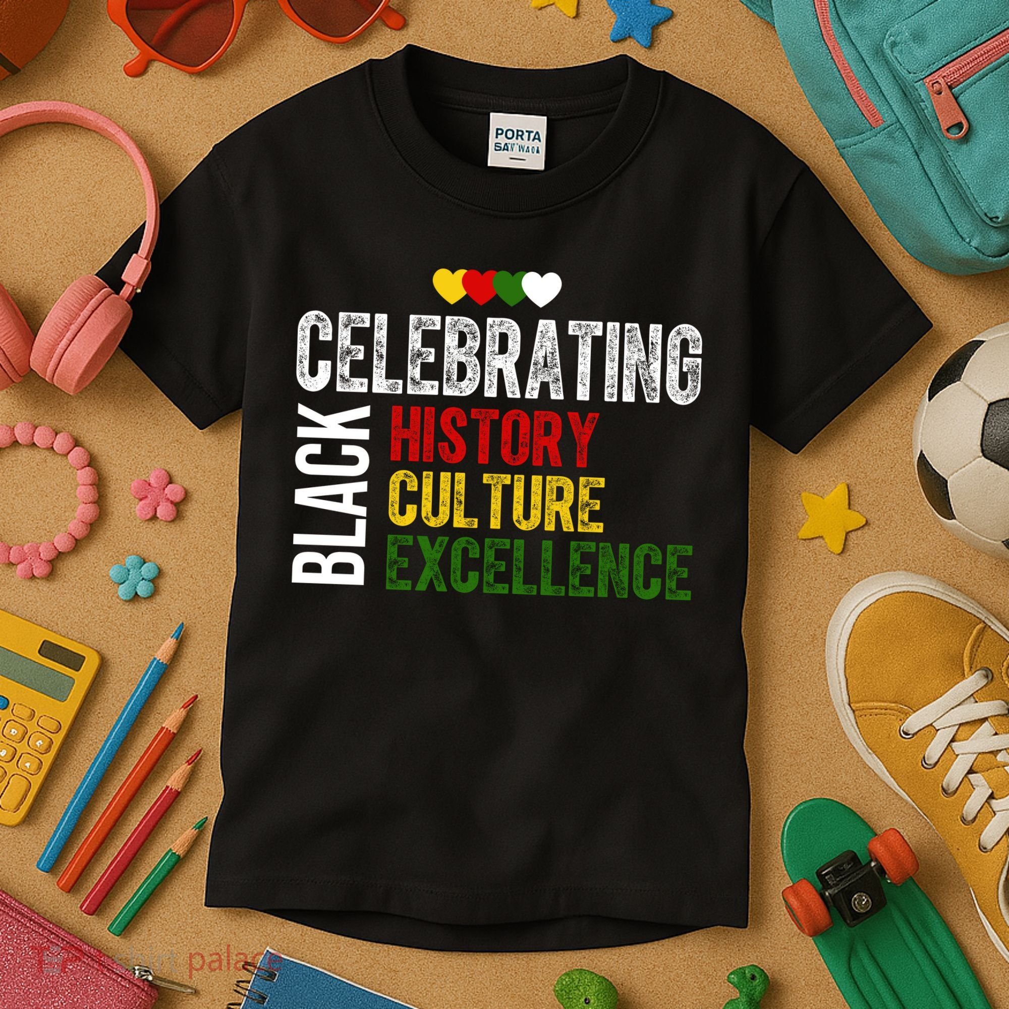 Celebrating Black History Month Afro African Kids T-Shirt