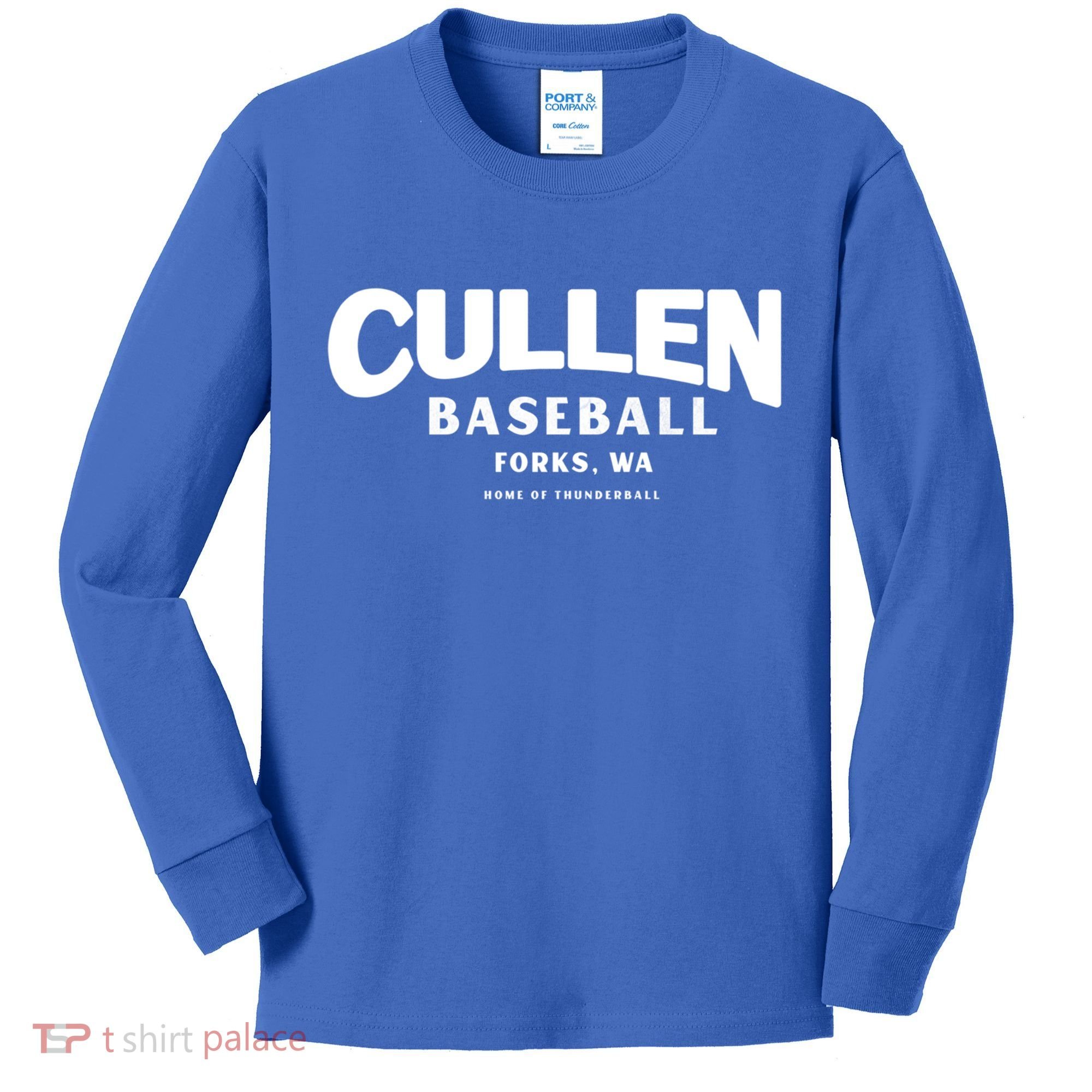 Cullen Baseball Home Of Thunderball Forks Washington Gift Kids Long Sleeve Shirt