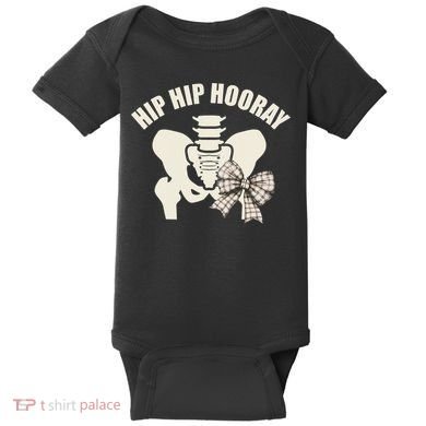 Coquette Bow Hip Hip Hooray Hip Replacement Physical Baby Bodysuit