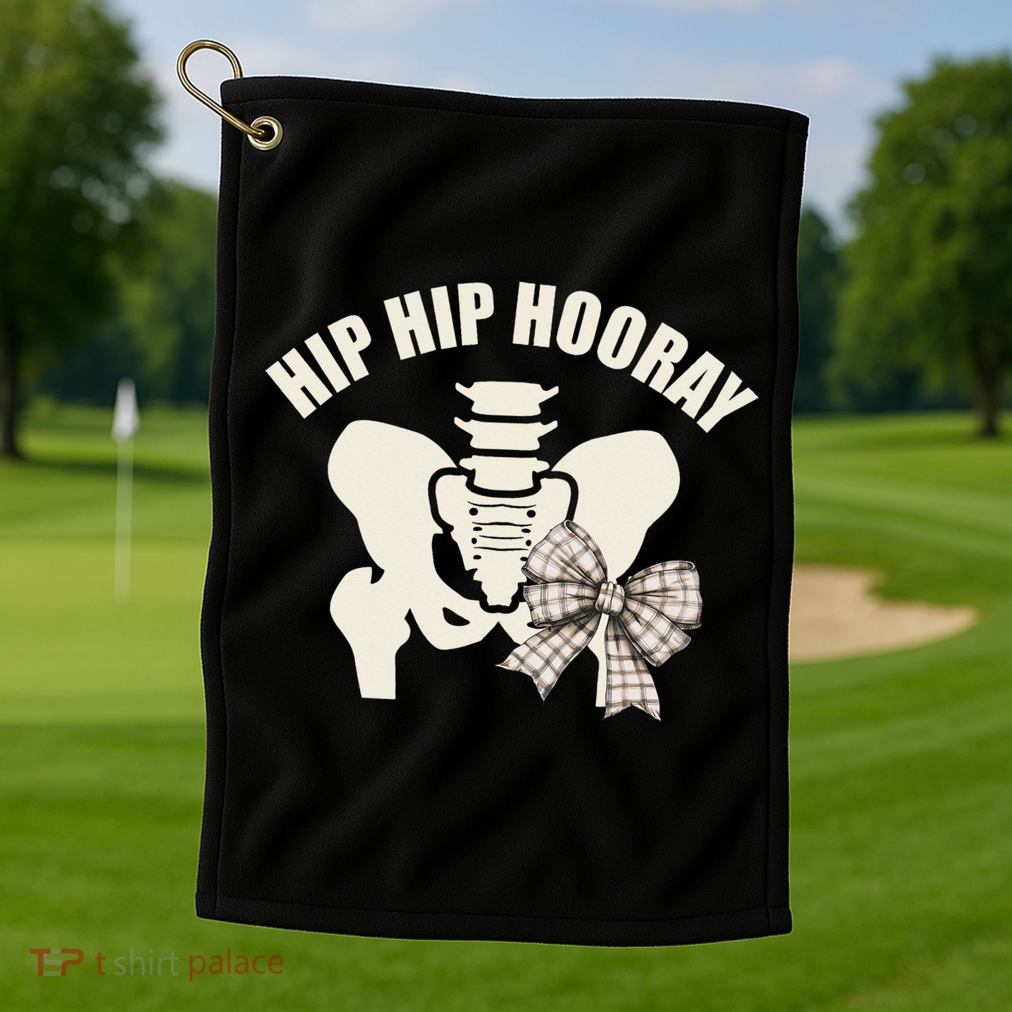 Coquette Bow Hip Hip Hooray Hip Replacement Physical Golf Towel