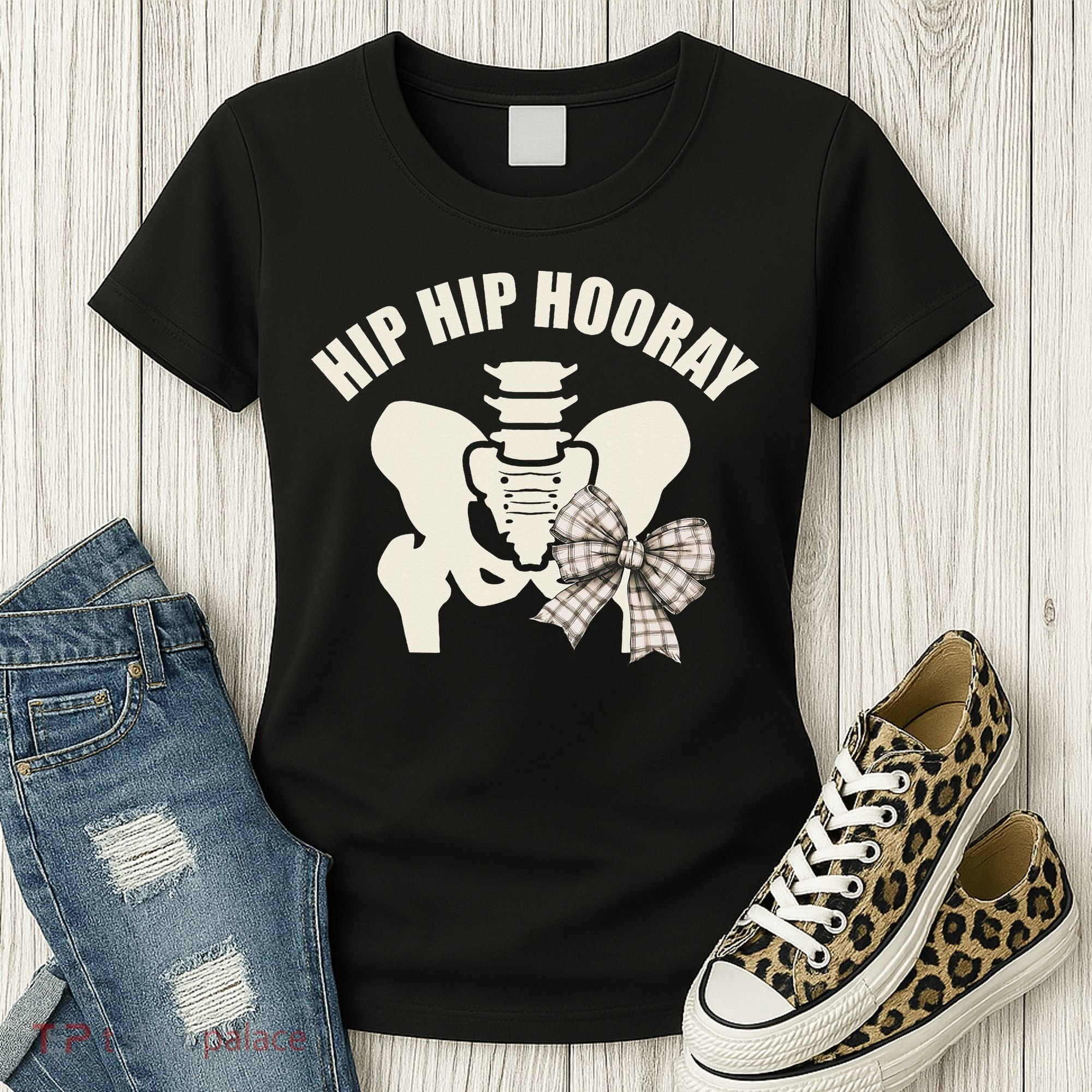 Coquette Bow Hip Hip Hooray Hip Replacement Physical Women's T-Shirt