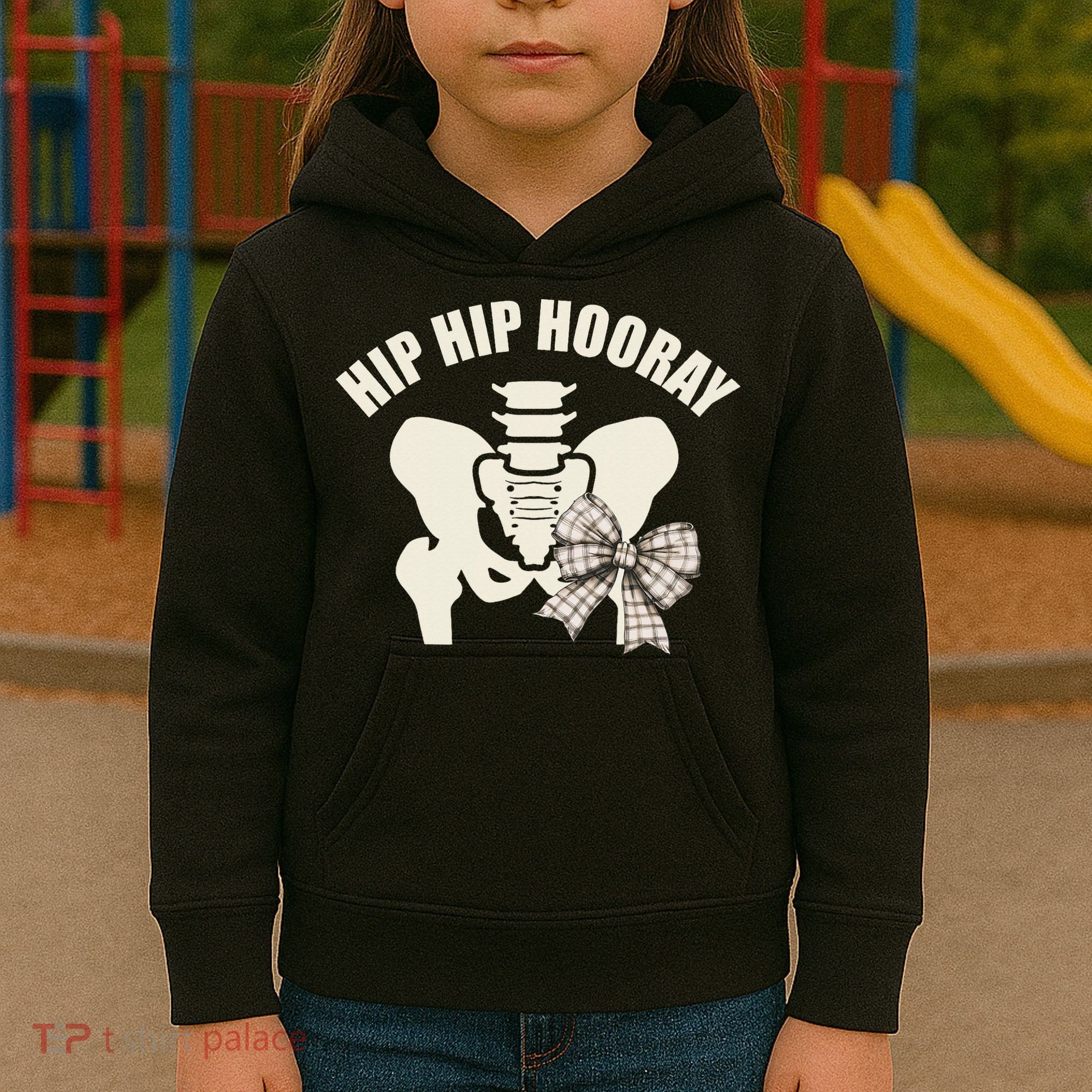 Coquette Bow Hip Hip Hooray Hip Replacement Physical Kids Hoodie