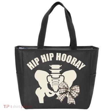 Coquette Bow Hip Hip Hooray Hip Replacement Physical Tote Bag