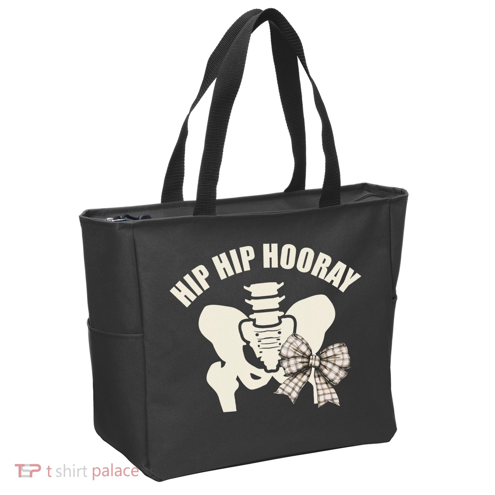 Coquette Bow Hip Hip Hooray Hip Replacement Physical Tote Bag