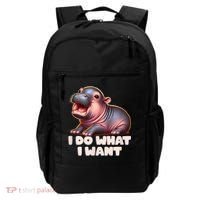 Cute Baby Hippo Moo Deng I Do What I Want Backpack thumb 0