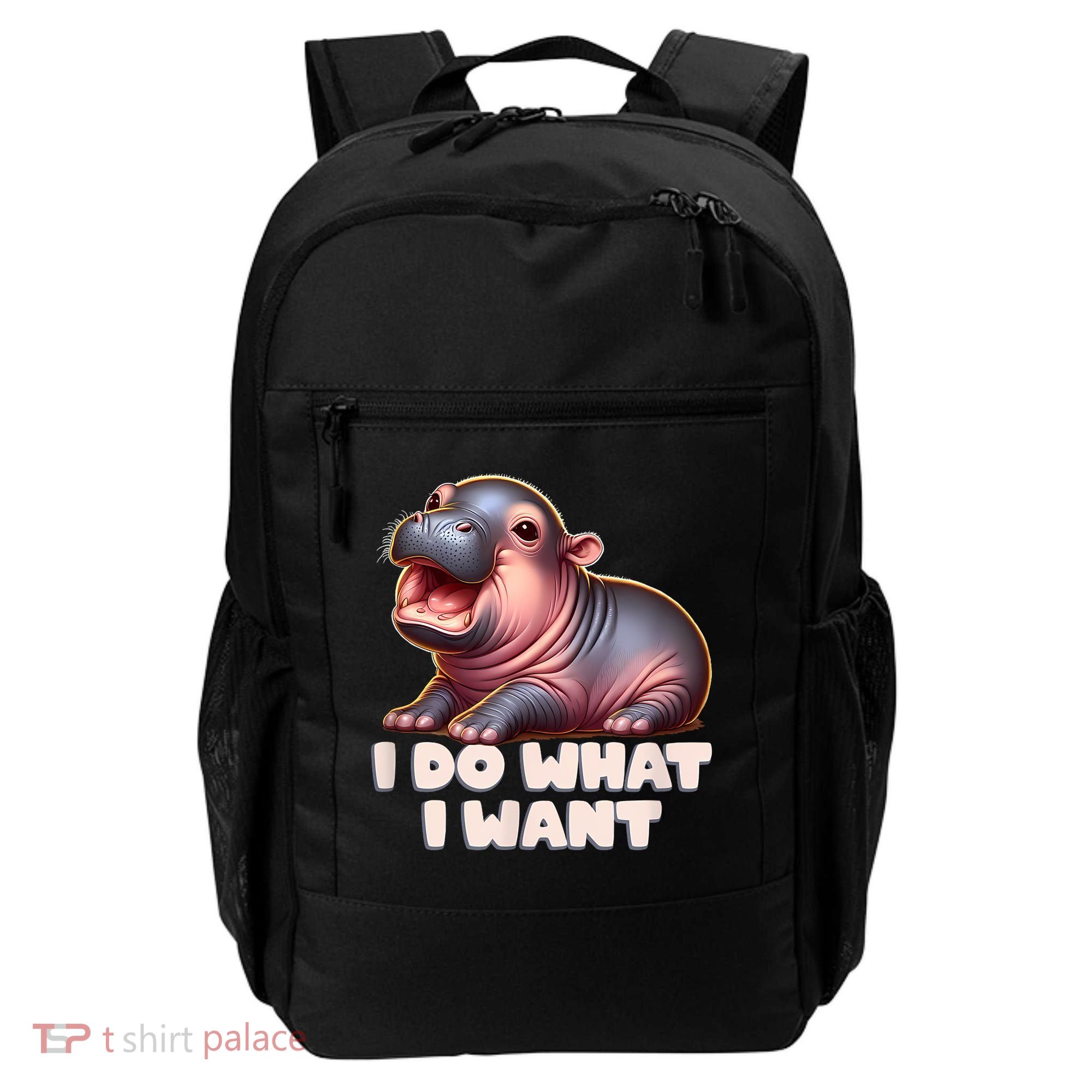 Cute Baby Hippo Moo Deng I Do What I Want Backpack