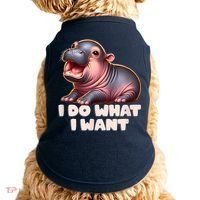 Cute Baby Hippo Moo Deng I Do What I Want Doggie Tank thumb 0