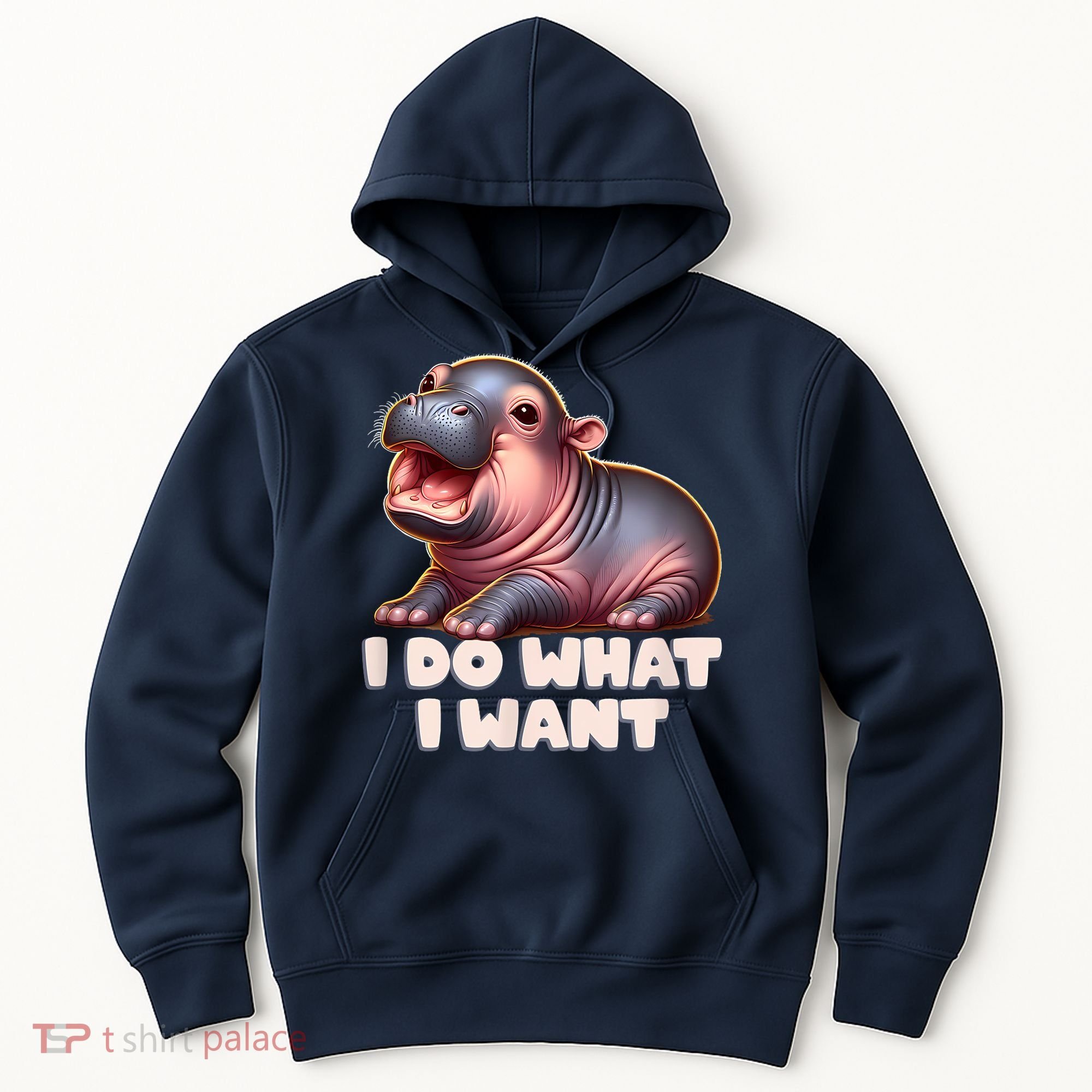 Cute Baby Hippo Moo Deng I Do What I Want Hoodie