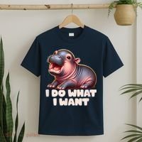 Cute Baby Hippo Moo Deng I Do What I Want T-Shirt thumb 2