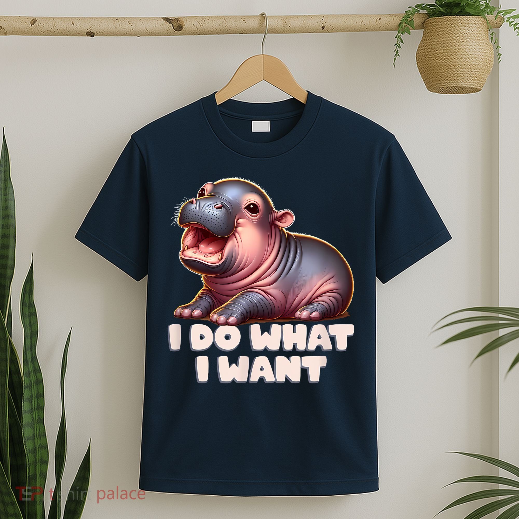 Cute Baby Hippo Moo Deng I Do What I Want T-Shirt