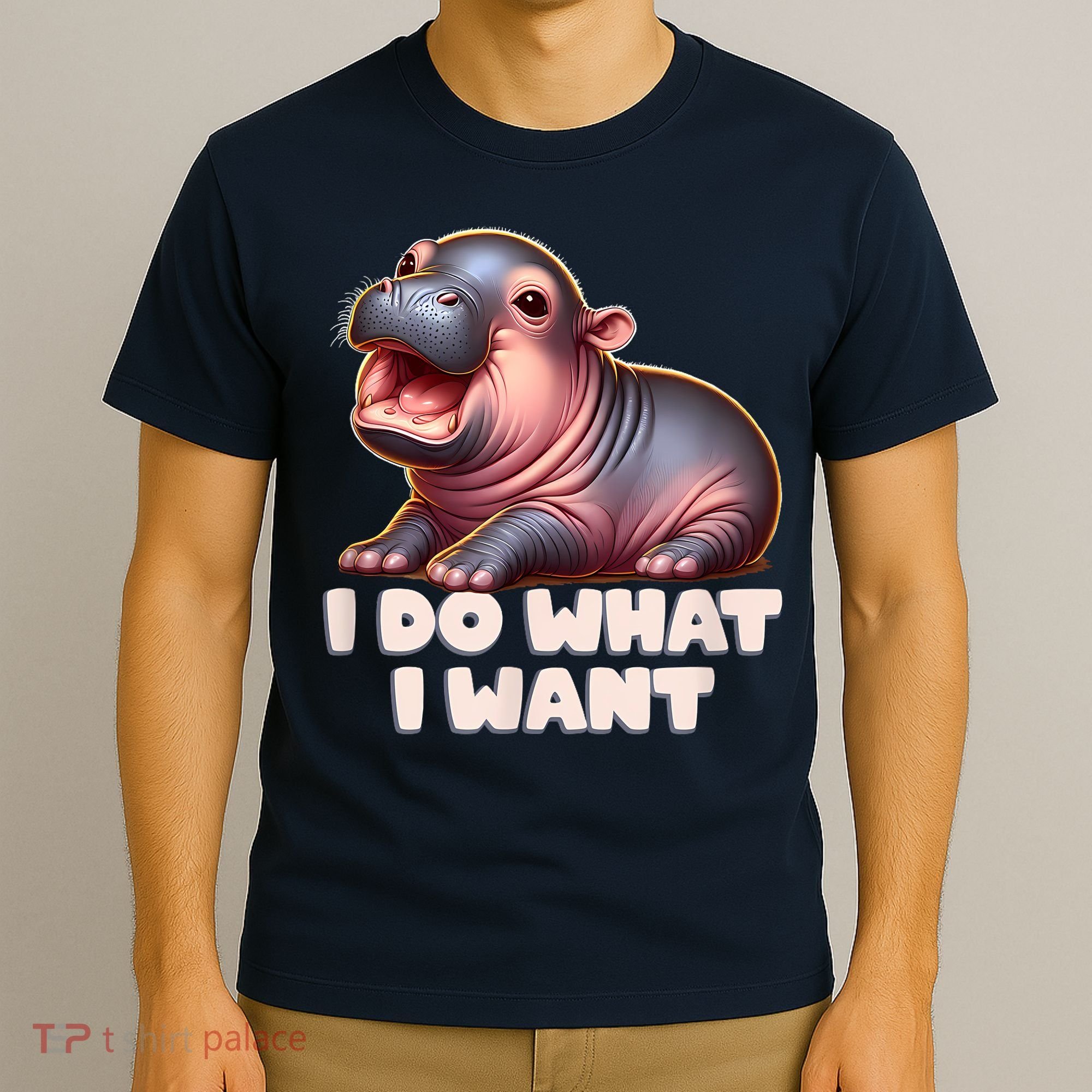 Cute Baby Hippo Moo Deng I Do What I Want T-Shirt