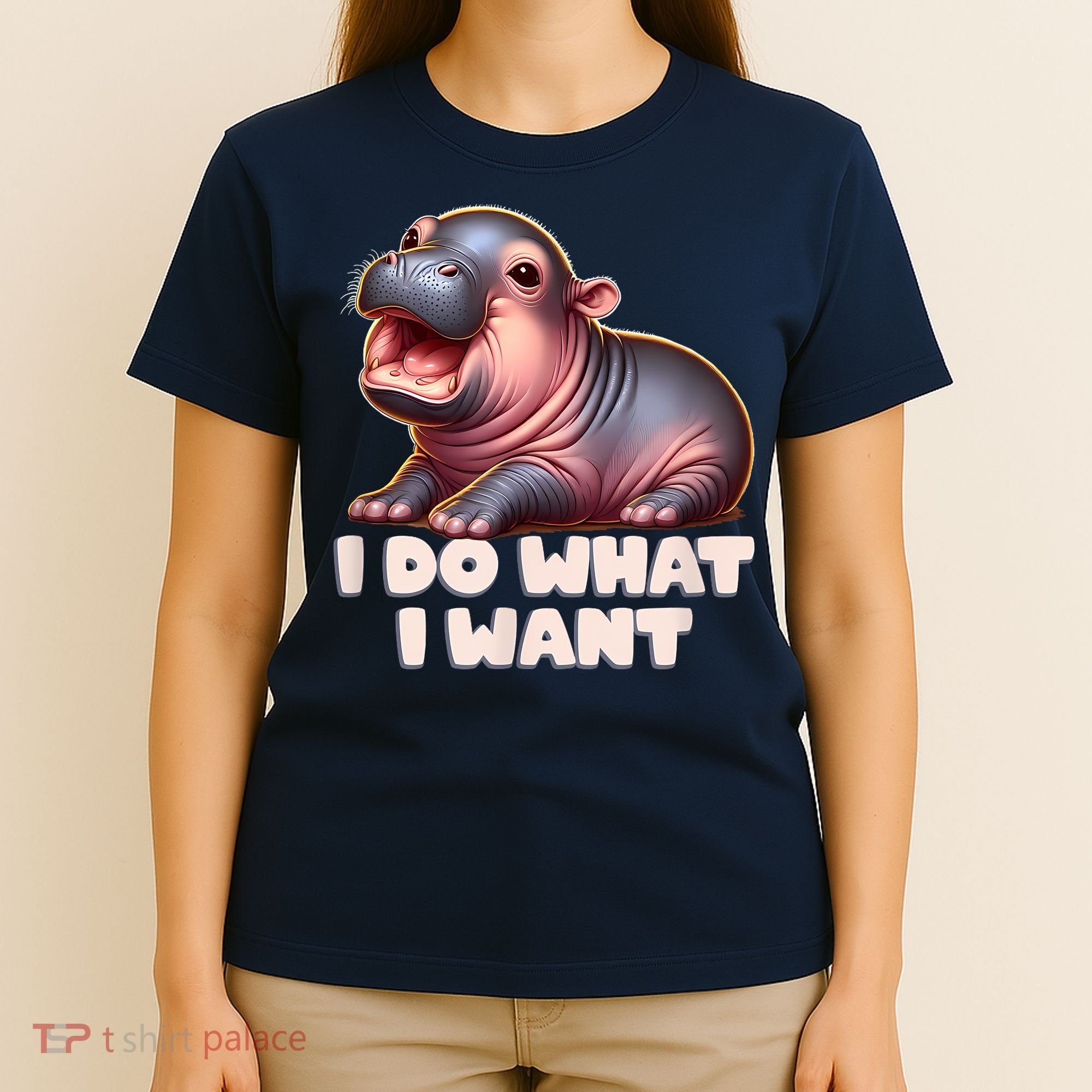Cute Baby Hippo Moo Deng I Do What I Want T-Shirt