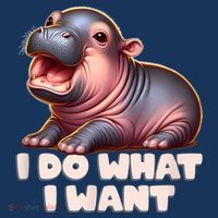 Cute Baby Hippo Moo Deng I Do What I Want T-Shirt thumb 7