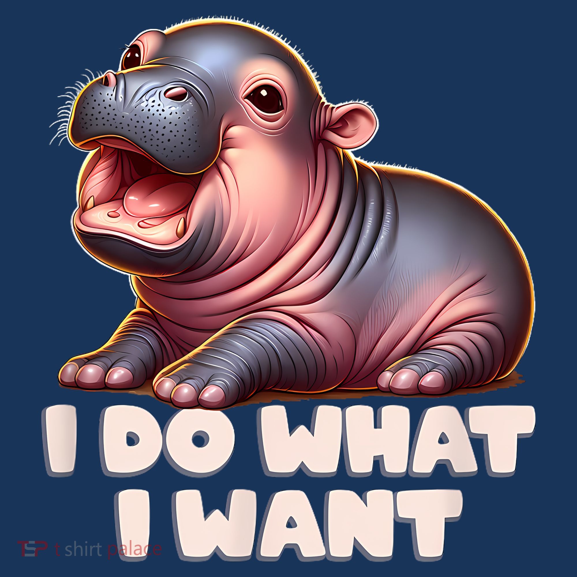 Cute Baby Hippo Moo Deng I Do What I Want T-Shirt