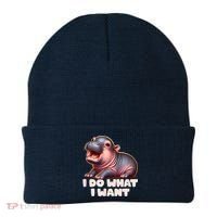 Cute Baby Hippo Moo Deng I Do What I Want Beanie thumb 0