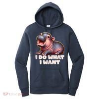 Cute Baby Hippo Moo Deng I Do What I Want Women's Hoodie thumb 0