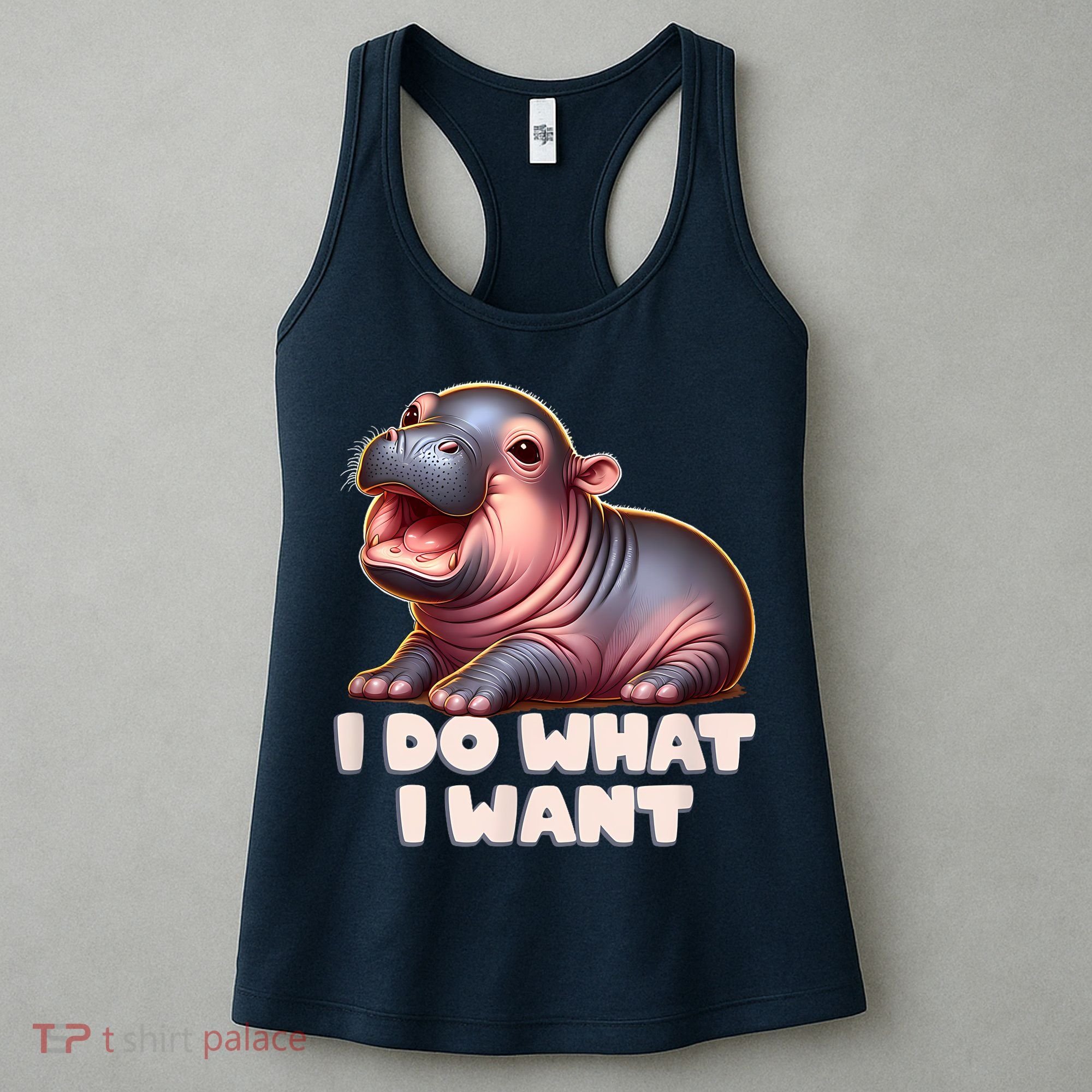 Cute Baby Hippo Moo Deng I Do What I Want Women's Tank Top