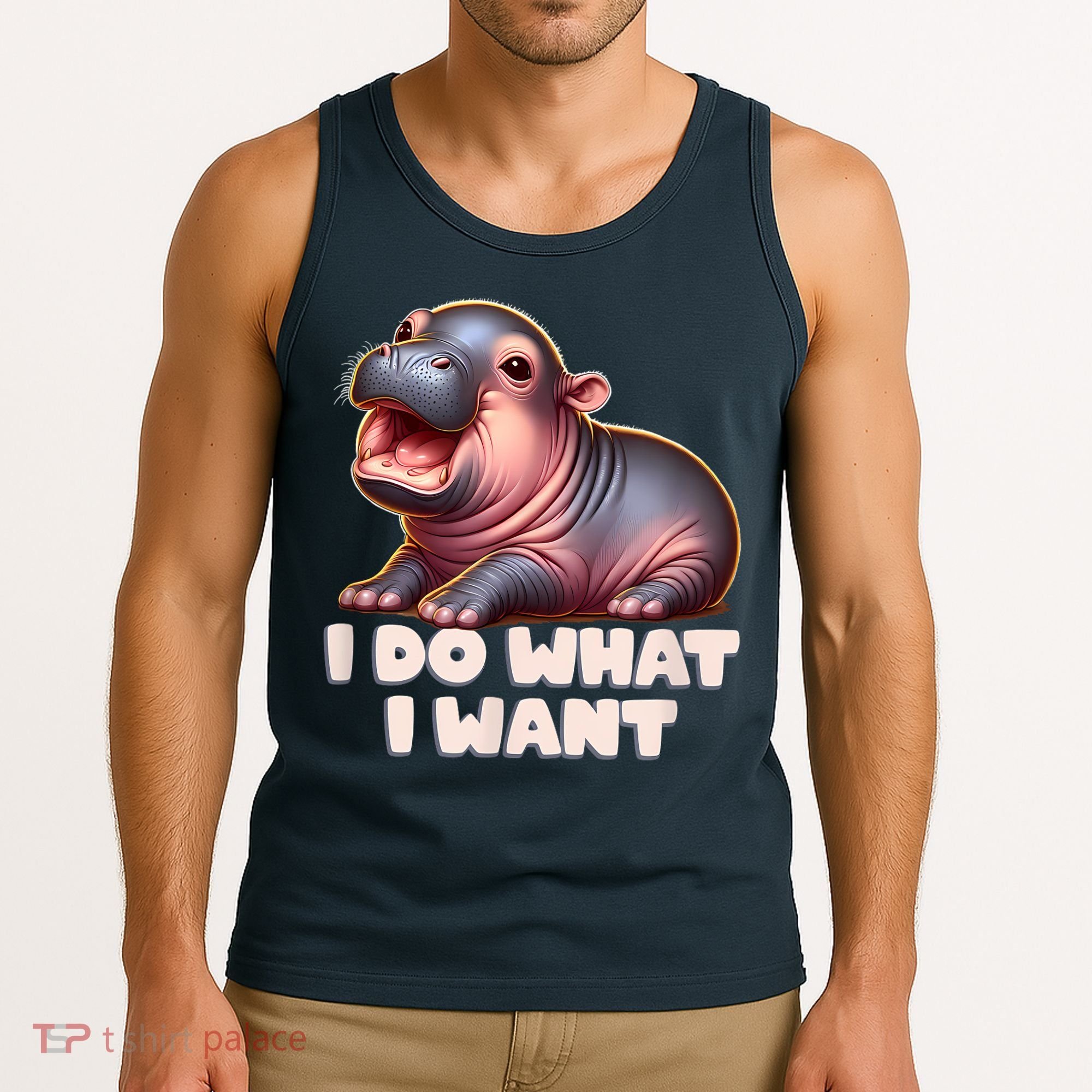 Cute Baby Hippo Moo Deng I Do What I Want Tank Top