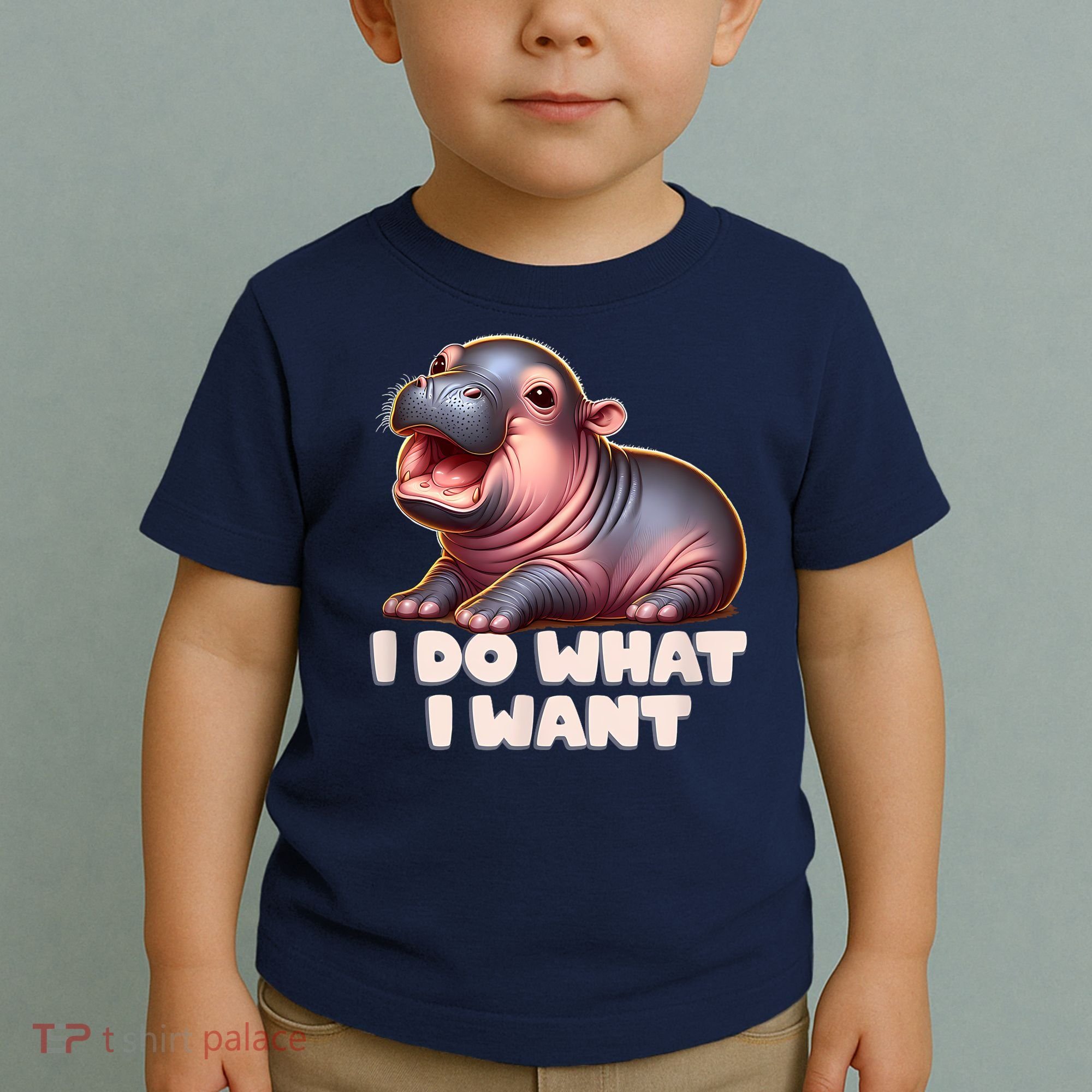 Cute Baby Hippo Moo Deng I Do What I Want Toddler T-Shirt