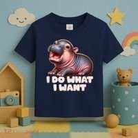 Cute Baby Hippo Moo Deng I Do What I Want Toddler T-Shirt thumb 3