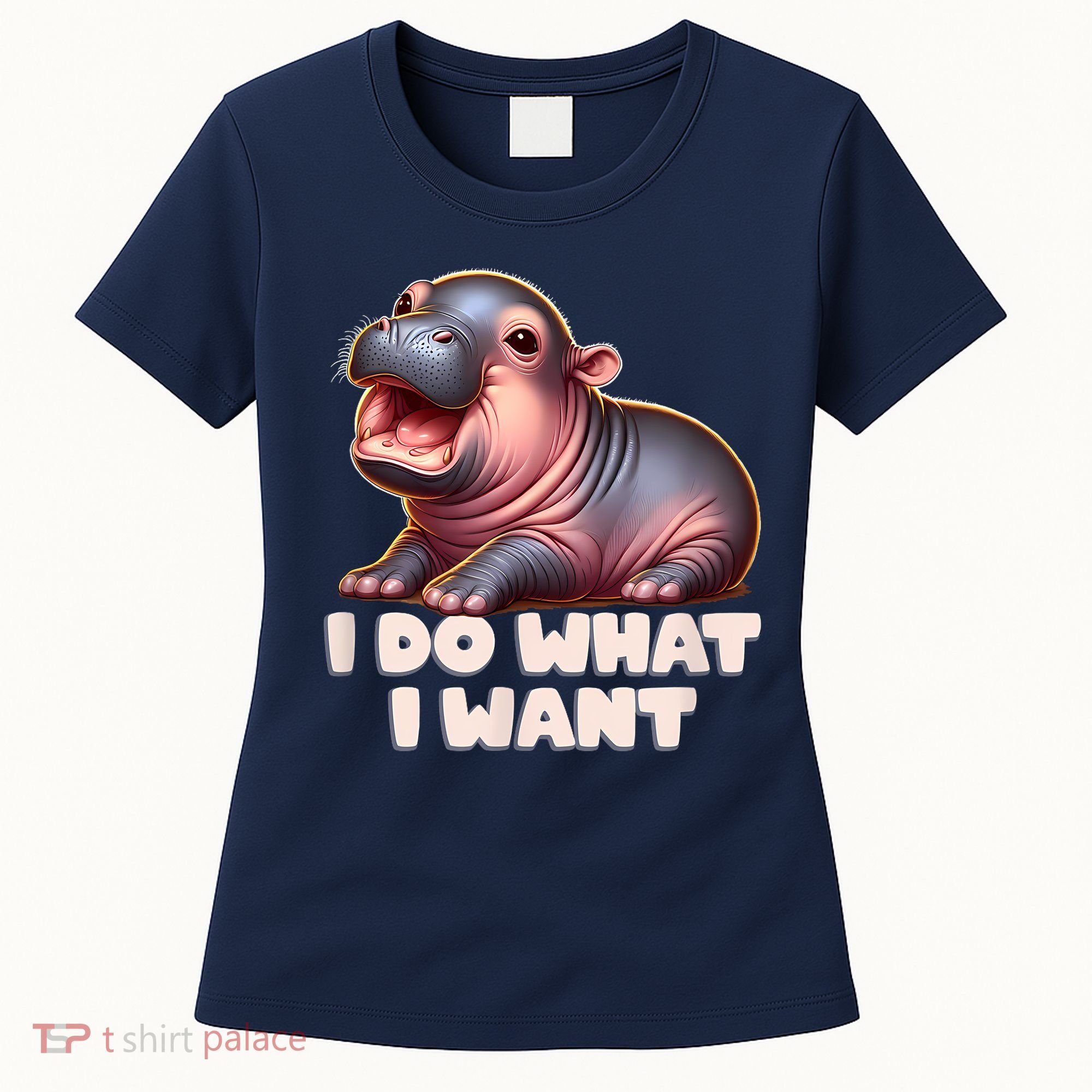 Cute Baby Hippo Moo Deng I Do What I Want Women's T-Shirt