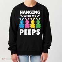 Cute Bunnies Hanging With My Peeps Cool Gift Women's Sweatshirt thumb 0