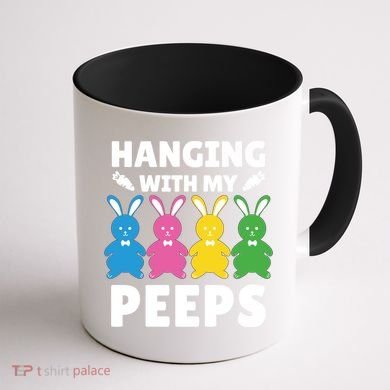 Cute Bunnies Hanging With My Peeps Cool Gift Coffee Mug back
