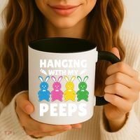 Cute Bunnies Hanging With My Peeps Cool Gift Coffee Mug thumb 3