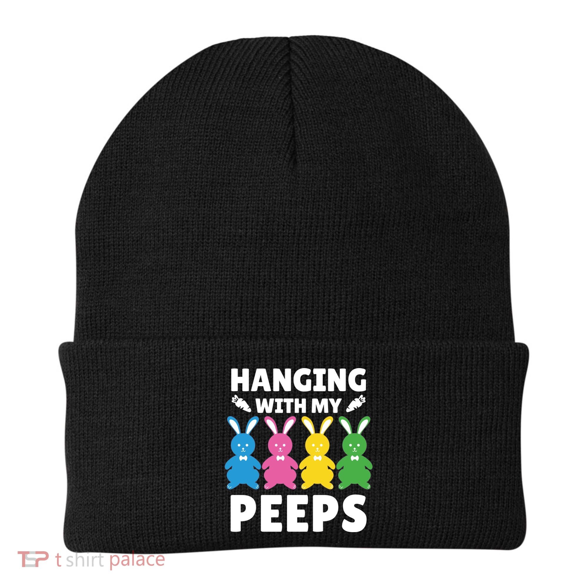 Cute Bunnies Hanging With My Peeps Cool Gift Beanie