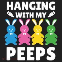 Cute Bunnies Hanging With My Peeps Cool Gift Beanie thumb 2