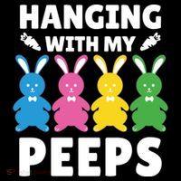 Cute Bunnies Hanging With My Peeps Cool Gift Women's Hoodie thumb 2